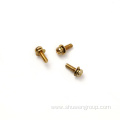 Gold plated precision sems screws with spring washers